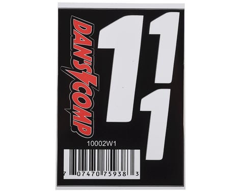 Dan's Comp Stickers BMX Numbers (White) (2" x 2, 3" x 1) (1)